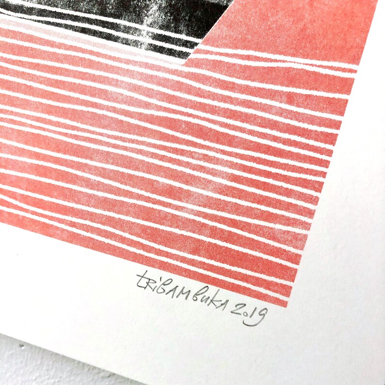 Journey Home, Home Print, Woman Man and a Dog in a Boat / Limited Edition Risograph Print, Noah, Lockdown Gift image 4