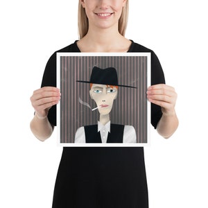 David Bowie as Thin White Duke, illustrated portrait, museum quality giclee art print image 2