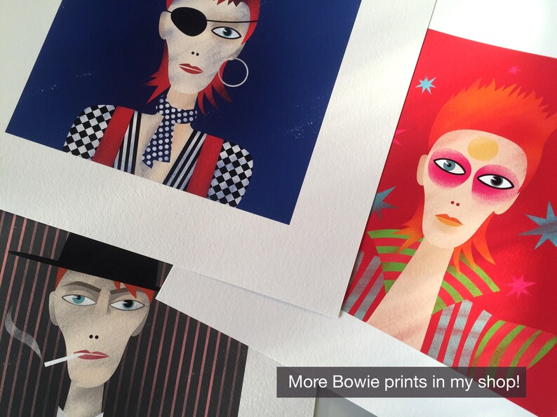 9 Portraits of David Bowie, Bowie Art Print, Ziggy Stardust, Thin White Duke, Rebel Rebel, Diamond Dogs, Black Star, Alladin Sane image 5