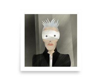 David Bowie portrait, Lazarus, Black Star 12x12" or 16x16"print