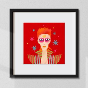David Bowie as Ziggy Stardust, Museum quality LP size giclee print (12x12&#39;, 30x30 cm)