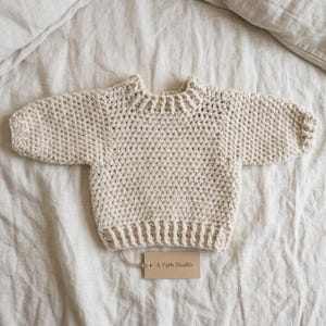 Crochet Baby Sweater Pattern PDF, Easy 3 Month Infant Pullover, Beginner Clothing, Digital Download.