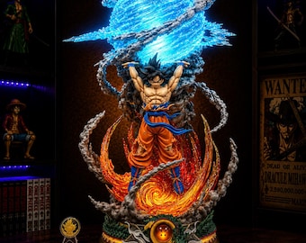 Statuetta LED di Goku Spirit Bomb da 29 cm, statua in PVC di Genki Dama di Dragon Ball Z, lampada da collezione anime, regalo manga per i fan