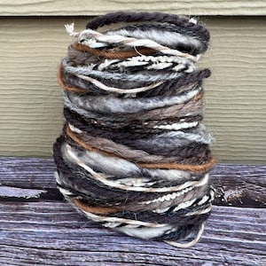 Aspen sustainable art yarn bundle & upcycled weaving fibre pack | Fibre art supply, eco craft journal, tassels, mixed media, trim, pom poms