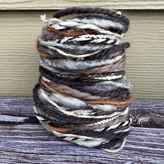 Aspen sustainable art yarn bundle & upcycled weaving fibre pack | Fibre art supply, eco craft journal, tassels, mixed media, trim, pom poms