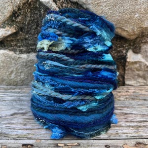 Kit de fios artísticos sustentáveis Lake e fibras recicladas para tecelagem | Mini tear, amostra de fios para artesanato, bordado criativo, borlas, acabamentos, pompons