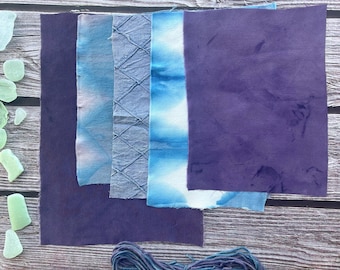Plant dyed fabric pack | Purple silk collage textiles| Eco crafts, zero waste, slow stitch, embroidery, quilts, journals, dolls