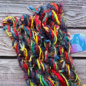 Space Garden sustainable art yarn trim bundle & upcycled weaving fibre pack | Fibre art supply, craft journal, tassel, mixed media, pom pom