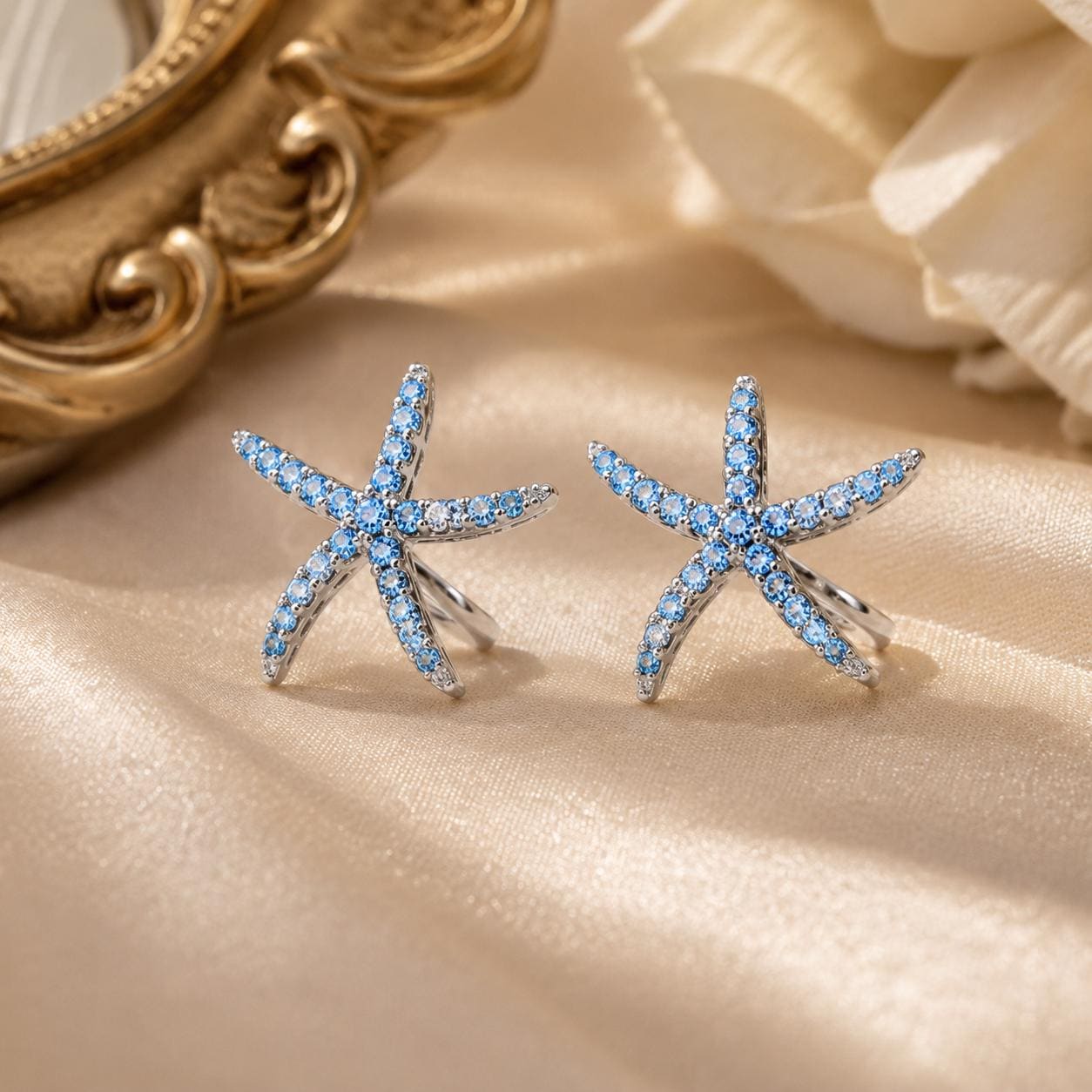 Blue Star Earrings - Etsy