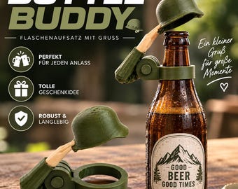 BottleBuddy – Saluting Soldier | Grappige flesaccessoire voor glazen flessen