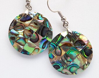Paua shell Earrings / Abalone Earrings / Natural Abalone Paua Shell Earrings / Dangling Paua shell Earrings