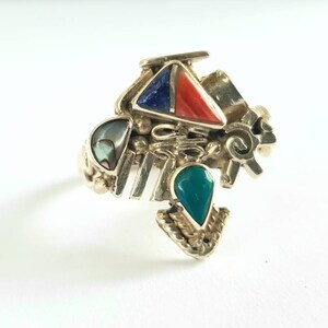 Handmade Sterling Silver Ring / Sterling Silver Ring With Stones / Unique Ring / Sterling Silver Turquoise ring