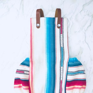 White Serape Baby Romper, First Birthday