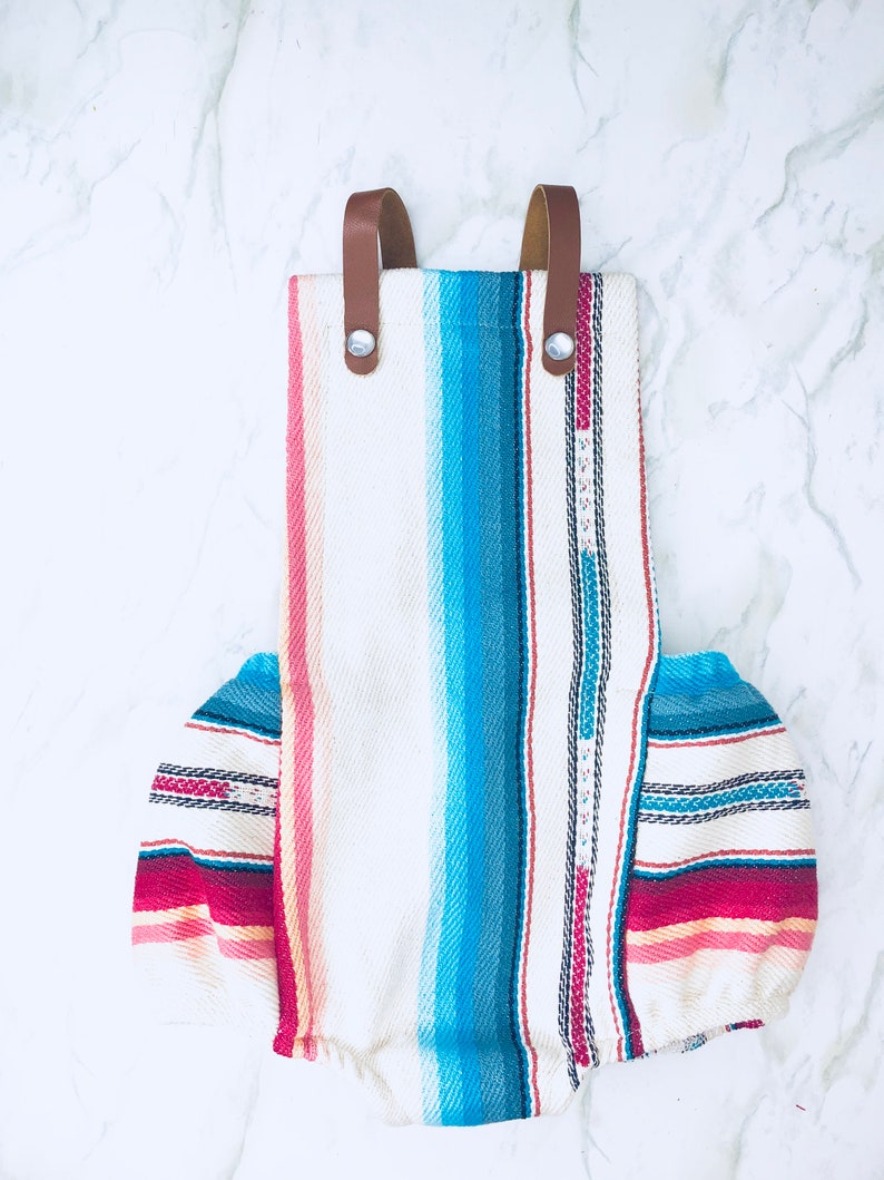 Witte Serape Baby Romper, Eerste Verjaardag afbeelding 1