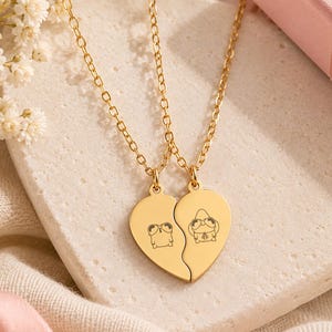 Gold Silver Necklace Magnetic Gold Silver Split Heart Frog Best Friend Couple Gift Matching