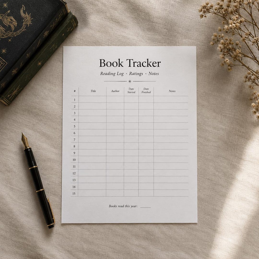 Book Tracker Printable, Reading Log Template, Book Journal PDF, Reading ...