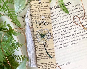 Make A Wish Dandelion Bookmark, Witch Bookmark, Bookmark, Phases of the Moon, Witchy Bookmark, Wiccan Jewelry, Coven Jewelry, Witch Supplies