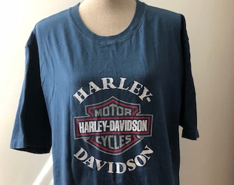 Camiseta azul marino de Harley Davidson vintage de 1996