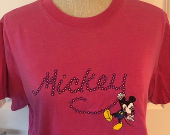 Vintage Disney Mickey Mouse Crop Cropped 90s Tshirt