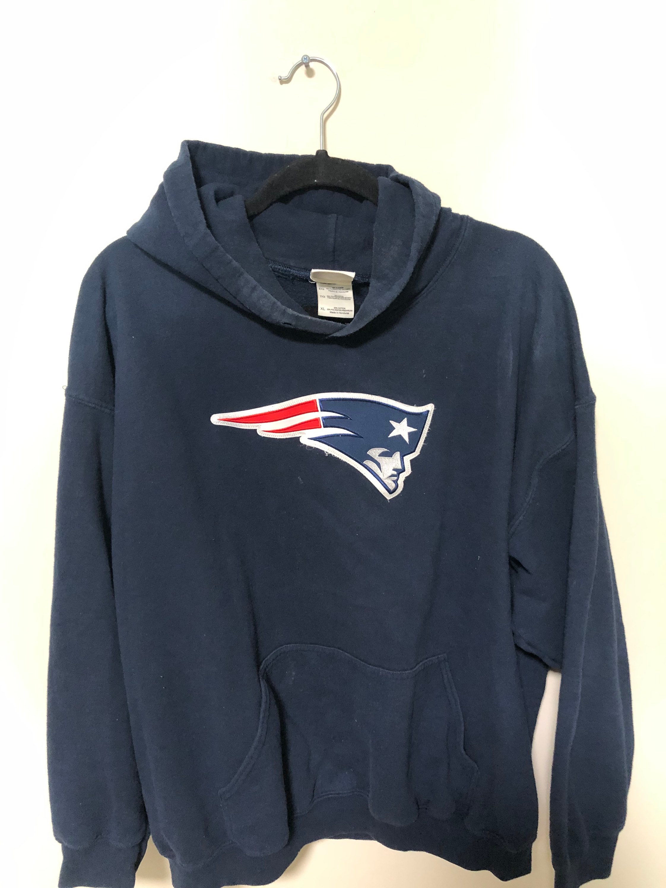 Vintage New England Patriots Embroidered Hoodie Sweatshirt Etsy UK