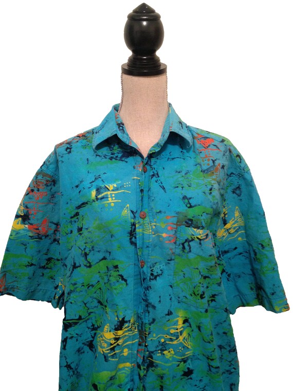 Vintage Hawaiian Fish Neon 90s Shirt