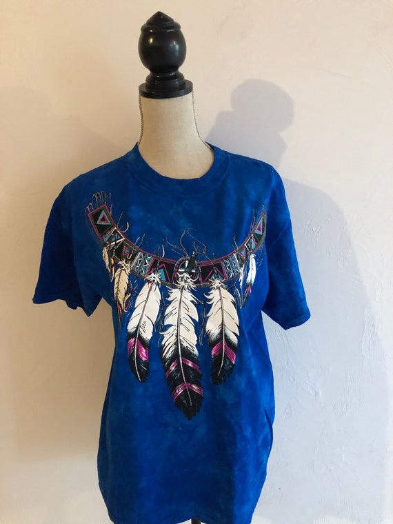 Vintage Dreamcatcher Native American early 90s Ts… - image 3