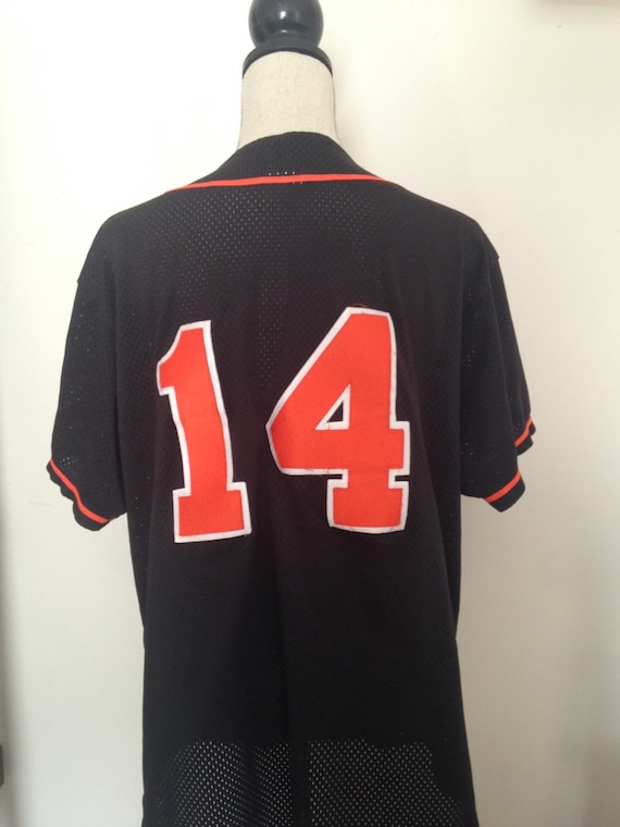 Vintage Spartans Orange/Black Baseball Softball #14 Jersey