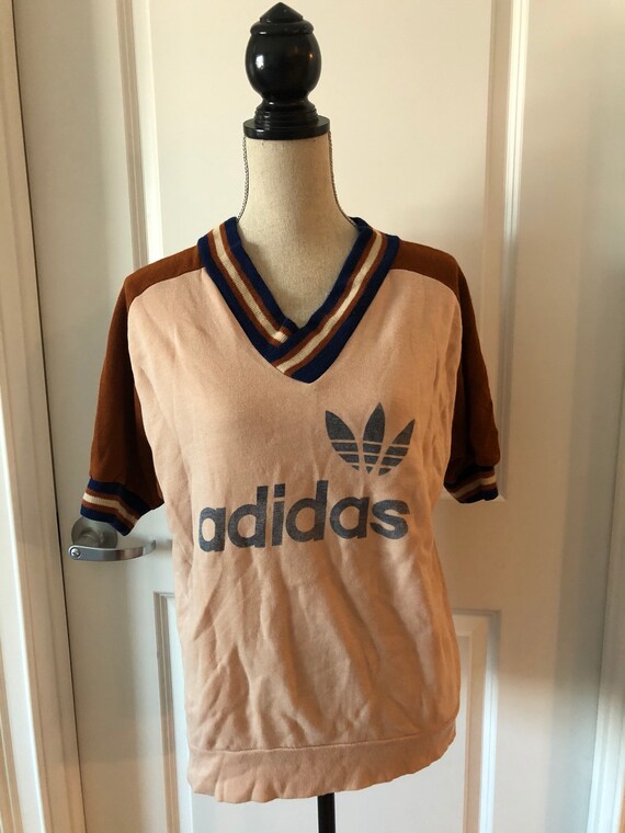 Vintage Adidas Three Stripes Trefoil 70s RARE Tsh