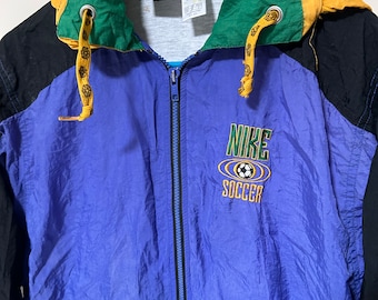 Vintage Early 90s NIKE Windbreaker-Gray tag Nike Soccer