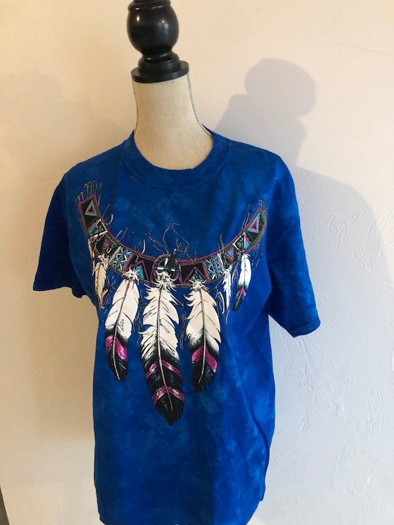 Vintage Dreamcatcher Native American early 90s Ts… - image 2