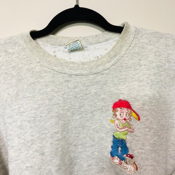 Rare Vintage Betty Boop Too Cute Guetta Bros Sweatshirt