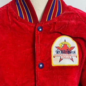 RARE Vintage Macy’s Day Parade Thanksgiving Corduroy NCA Performance Team Letterman Jacket