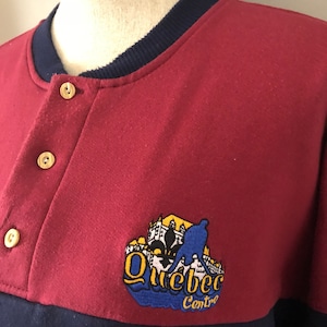 Vintage Quebec Centre Hockey Canada Quarter button Sweatshirt