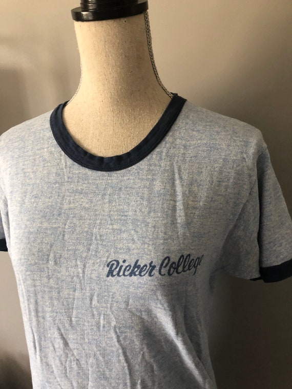 Vintage Ricker College of Maine 70s Ringer Tshirt - image 2