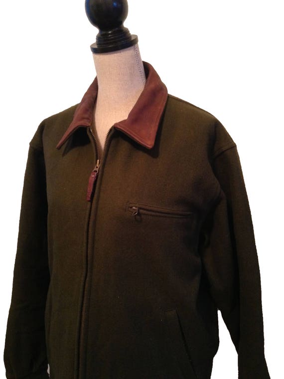 Vintage Woolrich Men's Green Wool Hunting Jacket - image 3