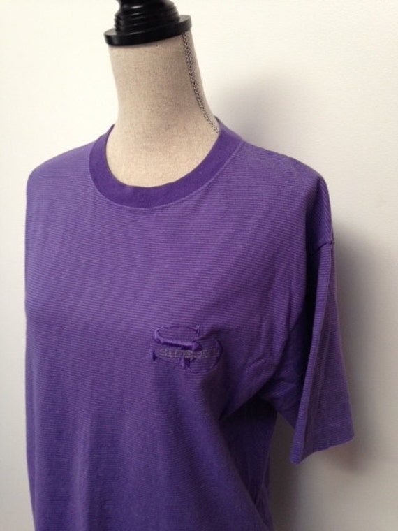 Vintage SIDEOUT Purple Striped Tshirt
