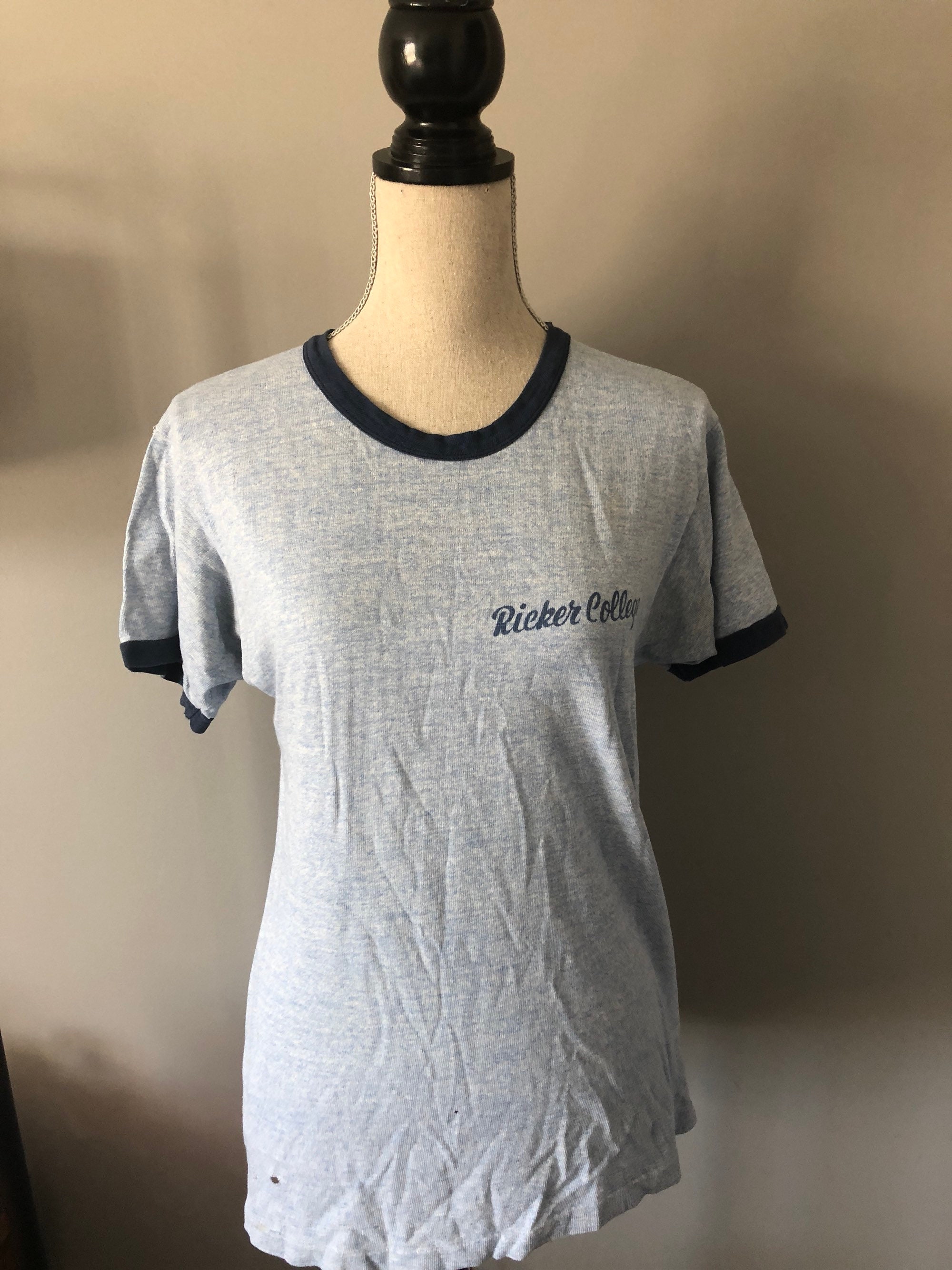 シャツ 70's USA ALABAMA college ringer vintage Men's Original Retro Brand White Alabama Crimson Tide School