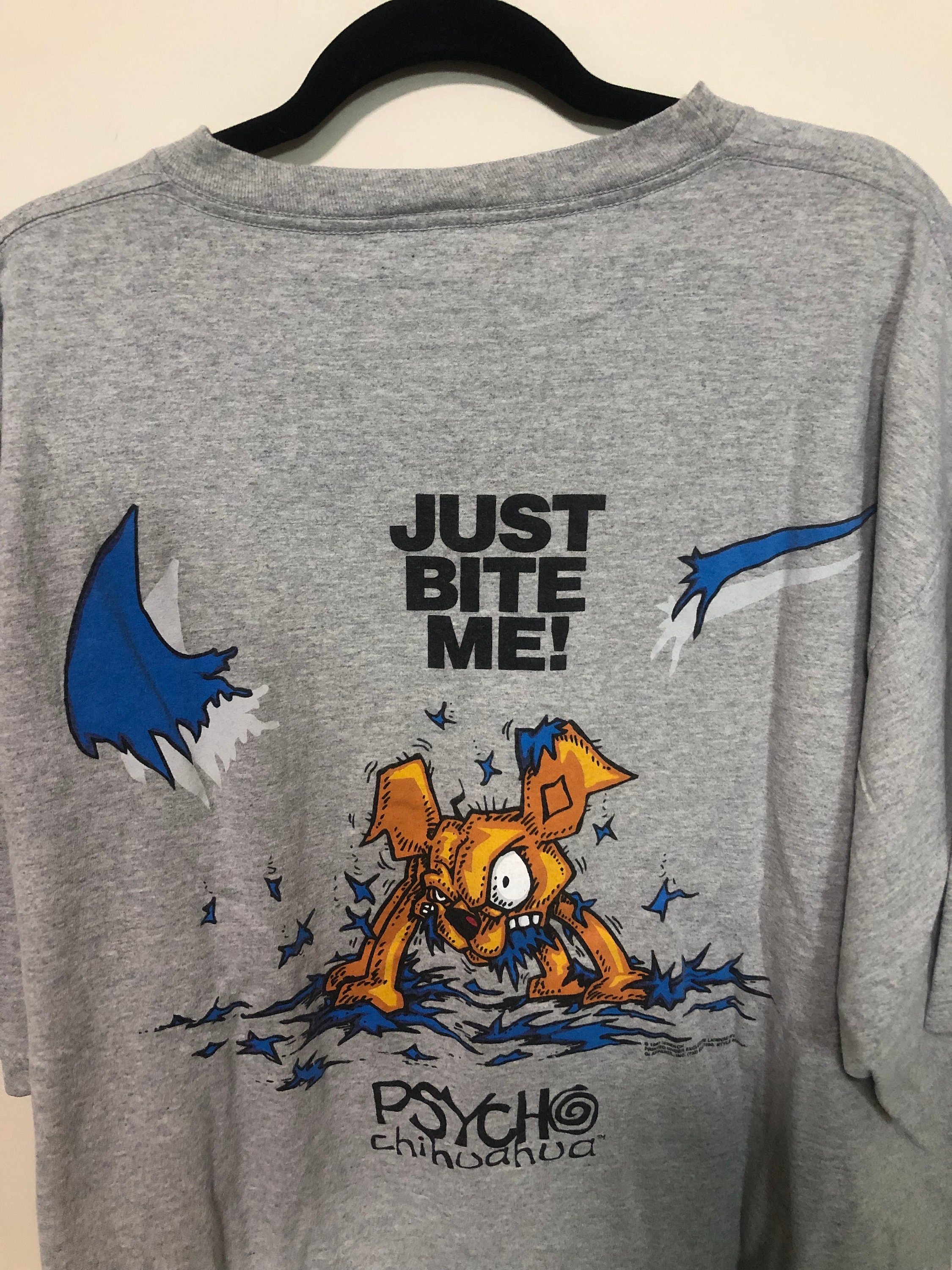 Vintage Psycho Chihuahua Just Bite Me 90s T-shirt RARE - Etsy