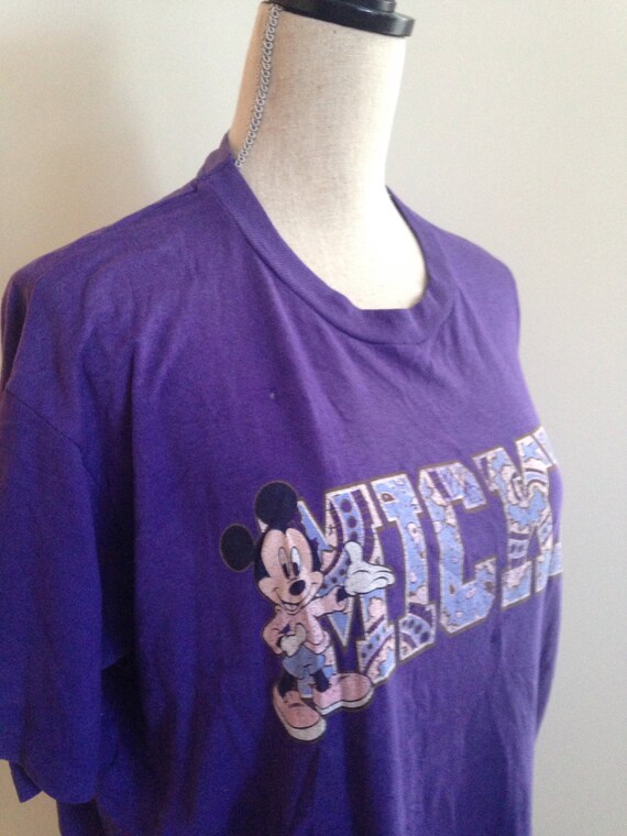 Vintage Mickey Mouse 80s Velva Sheen Tshirt - image 3