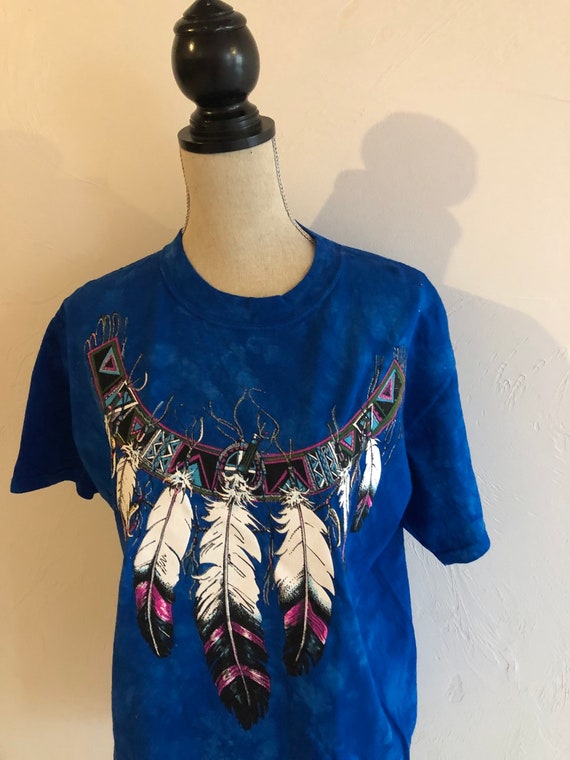 Vintage Dreamcatcher Native American early 90s Ts… - image 1