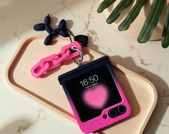 Black Rose Chain Hinge Phone Case for Samsung Z Flip8 Flip7 Flip6 Flip5 Motorola Razr 70 Ultra