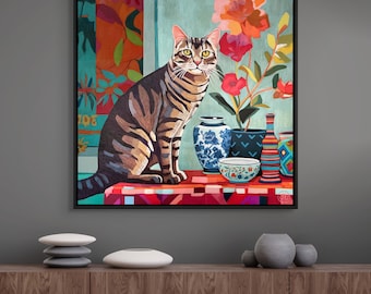 Designer Cats Canvas Print: Framed Limited Edition Wall Art - Asha