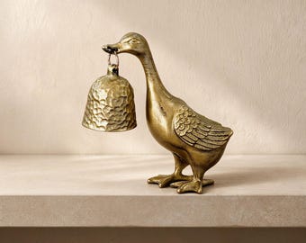 Éteignoir à bougie en laiton en forme d'oie, clochette éteignoir en forme d'oiseau, figurine d'oie en laiton, cadeau idéal pour les amateurs de bougies style cottagecore