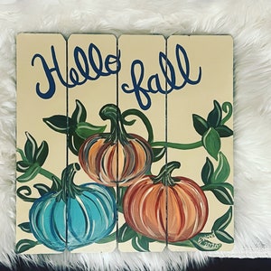 Hello Fall Wood Fence Sign