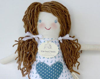 Handmade Personalized Doll, Child Friendly Doll with Yarn Hair, Hannah