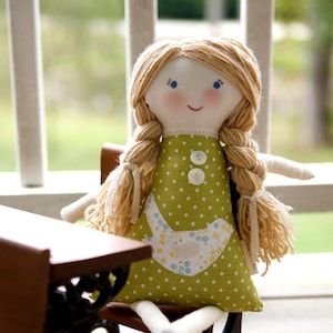 Eco-Friendly Rag Cloth Doll, Personalization Keepsake Waldorf Fabric Doll, Eleanor image 1