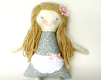 Personalized Rag Doll, Handmade Cloth Waldorf Doll, OOAK, Arabella