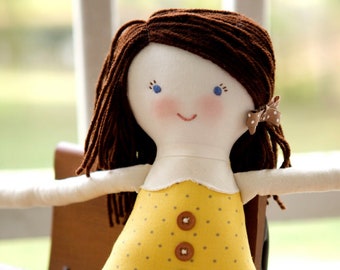 Handmade Rag Doll, Waldorf Cloth Doll, Eco-friendly Fabric Doll, Personalize, Josephine