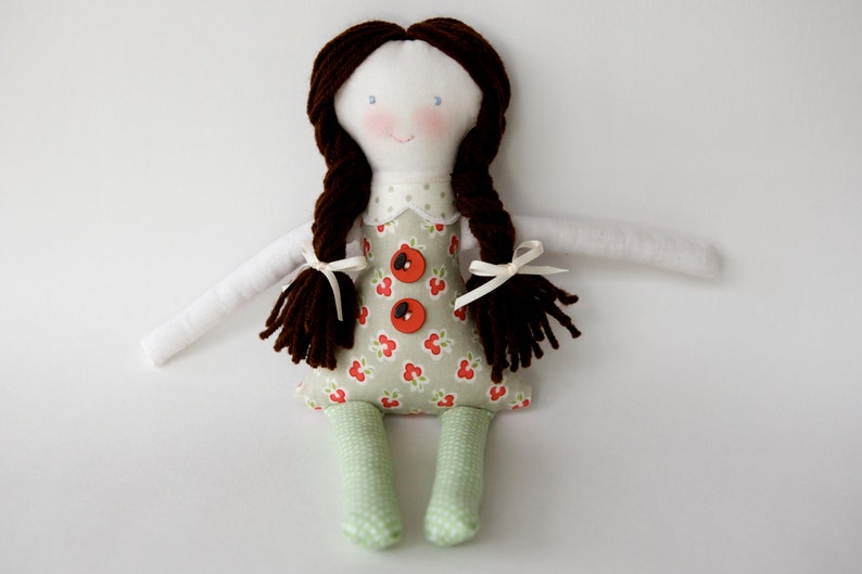 Handmade 12 inch Rag Cloth Doll, Cora image 1