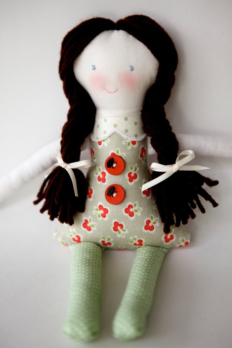 Handmade 12 inch Rag Cloth Doll, Cora image 2